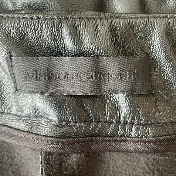 Maison Cinqcent  High Waisted Vegan Leather Blend Pants - size XXL - Picture 6 of 8